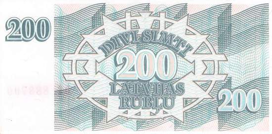 Lettland p41 200 Rubli 1992